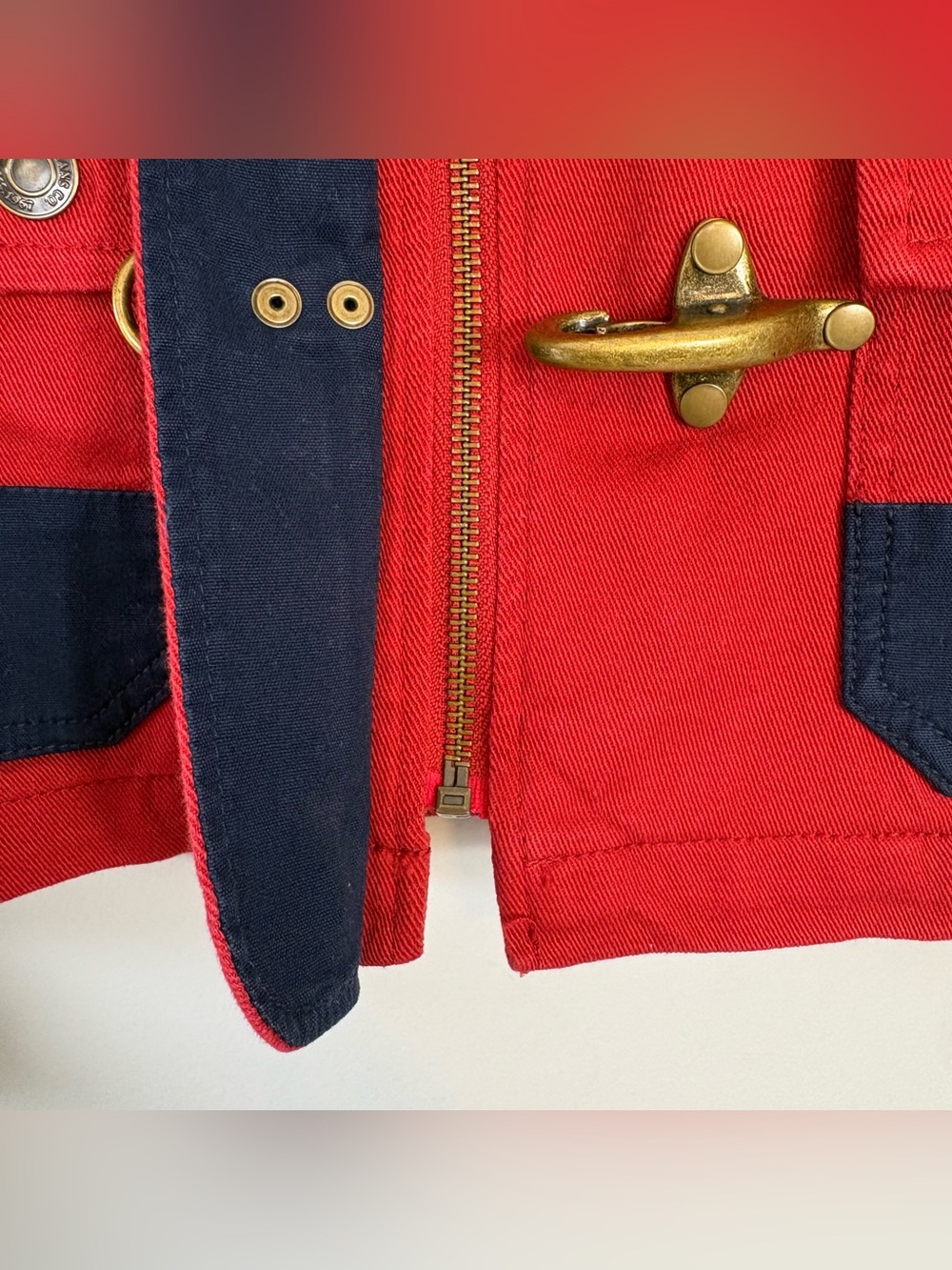 Ralph Lauren Vintage LRL Lauren Jean Co Red Fireman Jacket Sz Petite M - Picture 11 of 15